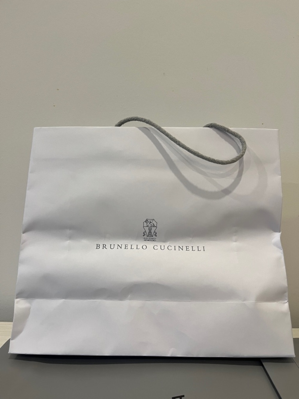 Brunello Cucinelli White Bag with Gray Rope Handles